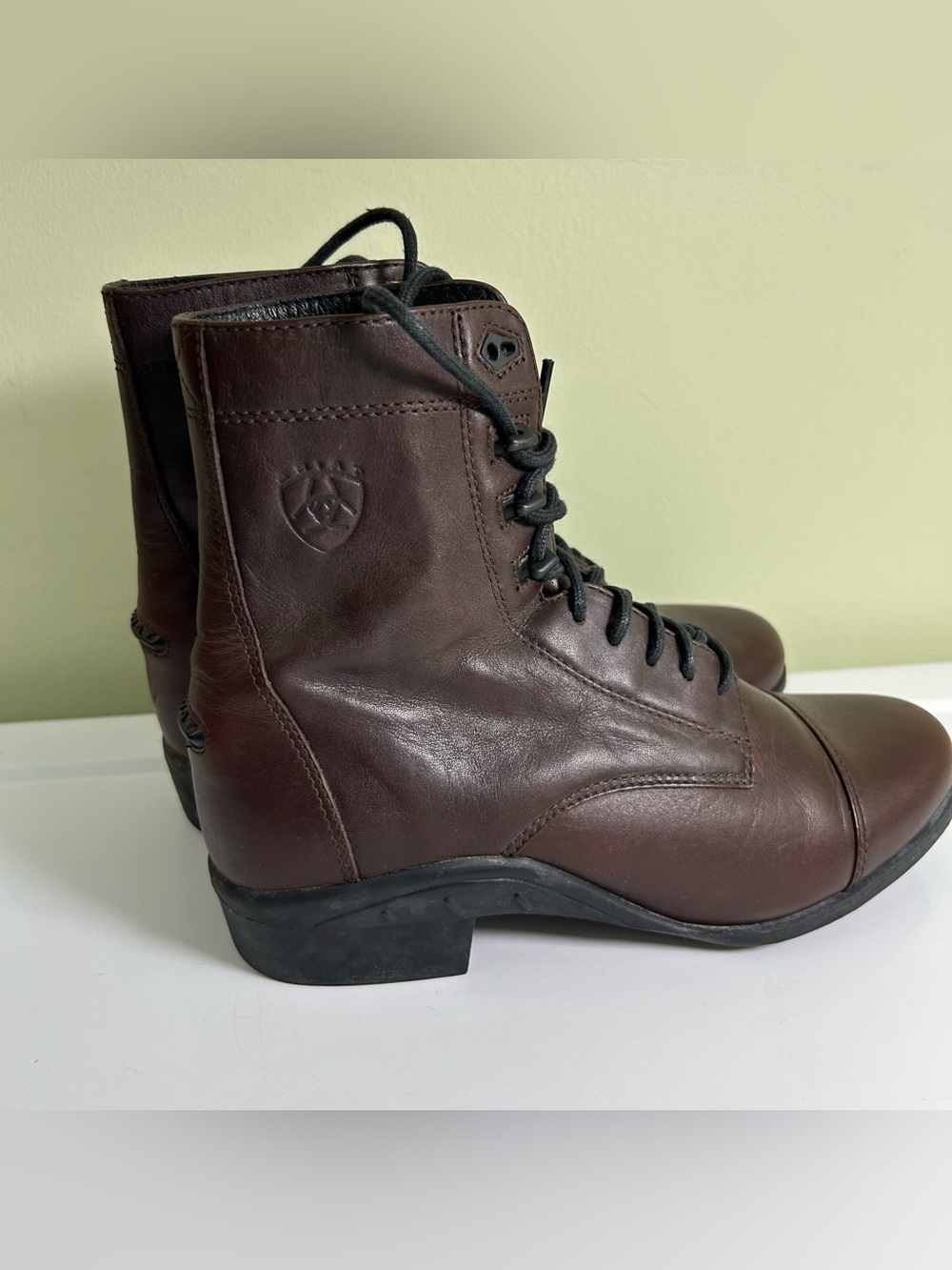 Ariat Womens 9 B Paddock Boot Brown Leather Riding Equestrian Lace Up ATS 56826